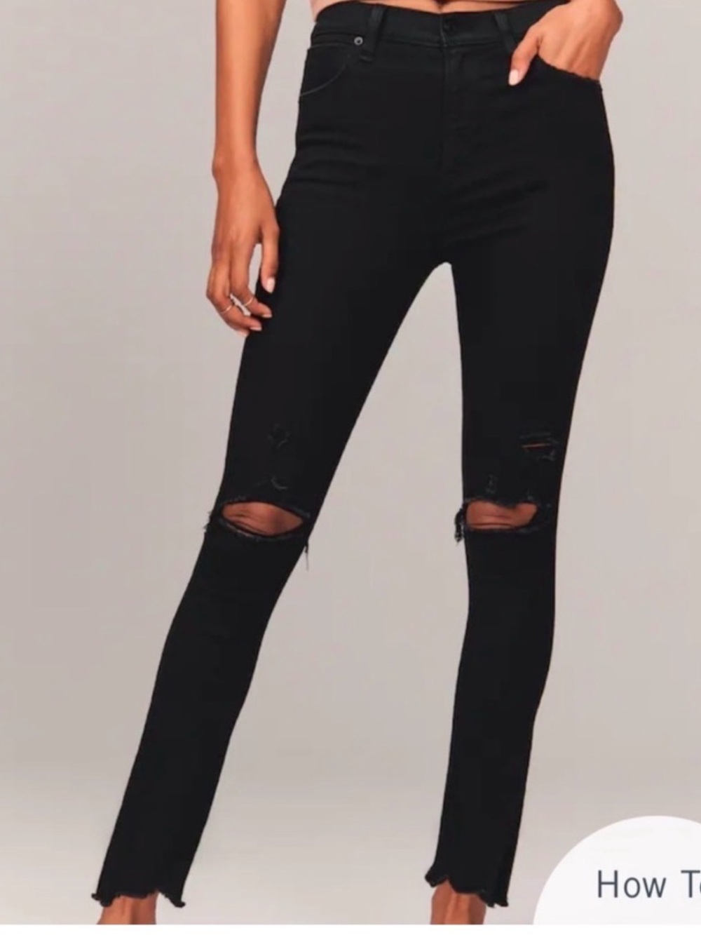 Abercrombie & Fitch Black Super Skinny High Rise Jeans Sz 8
